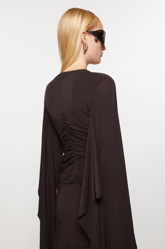 Asymmetric draped top Chestnut Brown Acne Studios R66LJ381 Apparel