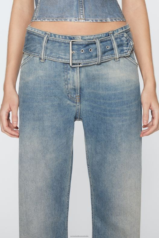 Belted jeans - Relaxed fit Mid Blue Acne Studios R66LJ290 Apparel