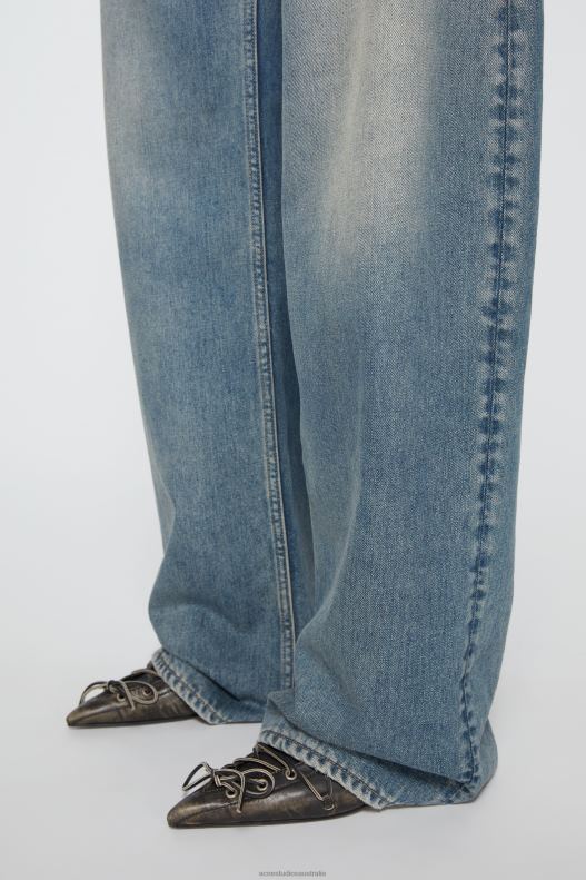 Belted jeans - Relaxed fit Mid Blue Acne Studios R66LJ290 Apparel