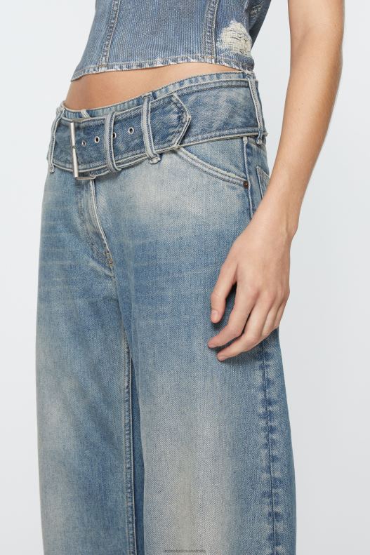 Belted jeans - Relaxed fit Mid Blue Acne Studios R66LJ290 Apparel