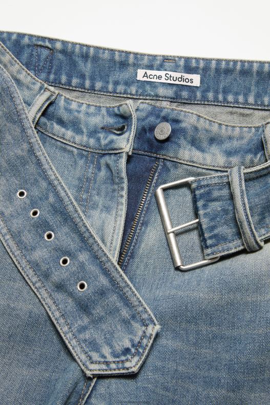 Belted jeans - Relaxed fit Mid Blue Acne Studios R66LJ290 Apparel