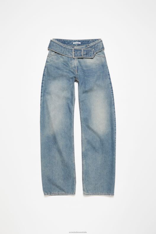 Belted jeans - Relaxed fit Mid Blue Acne Studios R66LJ290 Apparel