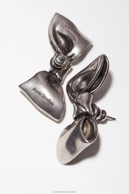 Bow earrings Antique Silver Acne Studios R66LJ652 Accessories