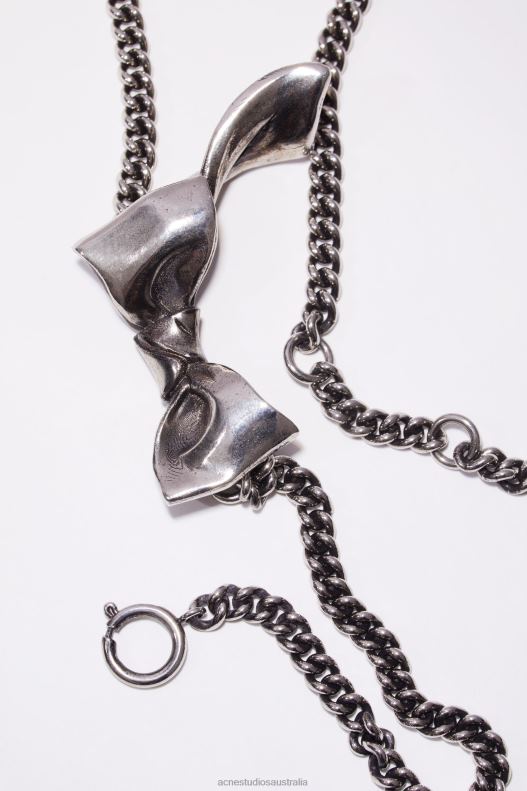 Bow necklace Antique Silver Acne Studios R66LJ651 Accessories