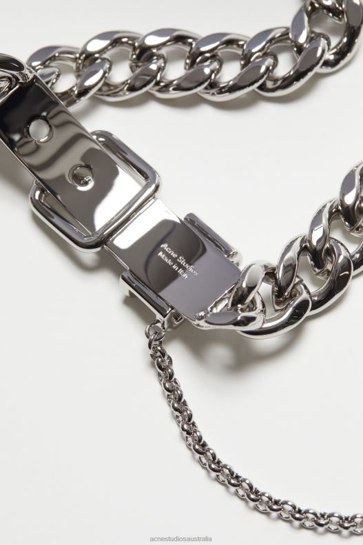 Buckle chain necklace Silver Acne Studios R66LJ675 Accessories