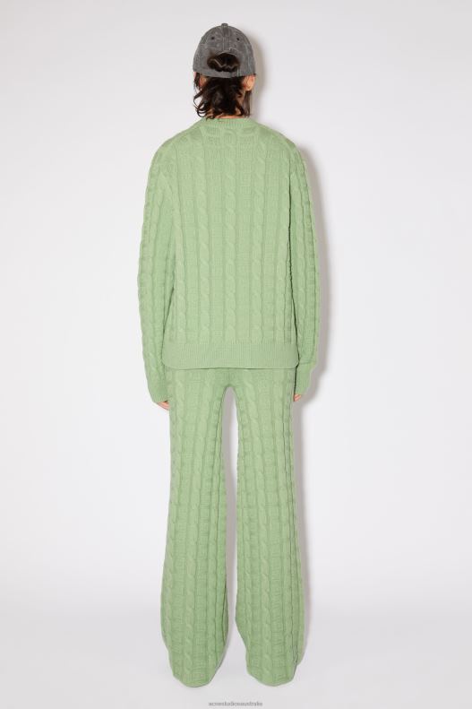 Cable wool jumper Unisex Sage Green Acne Studios R66LJ89 Apparel