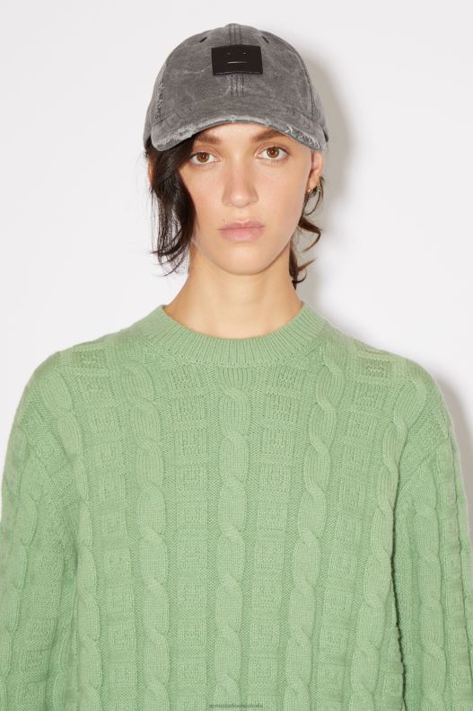 Cable wool jumper Unisex Sage Green Acne Studios R66LJ89 Apparel