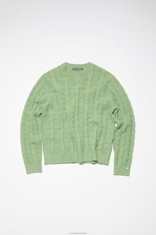 Cable wool jumper Unisex Sage Green Acne Studios R66LJ89 Apparel