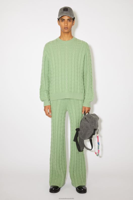 Cable wool jumper Unisex Sage Green Acne Studios R66LJ934 Apparel