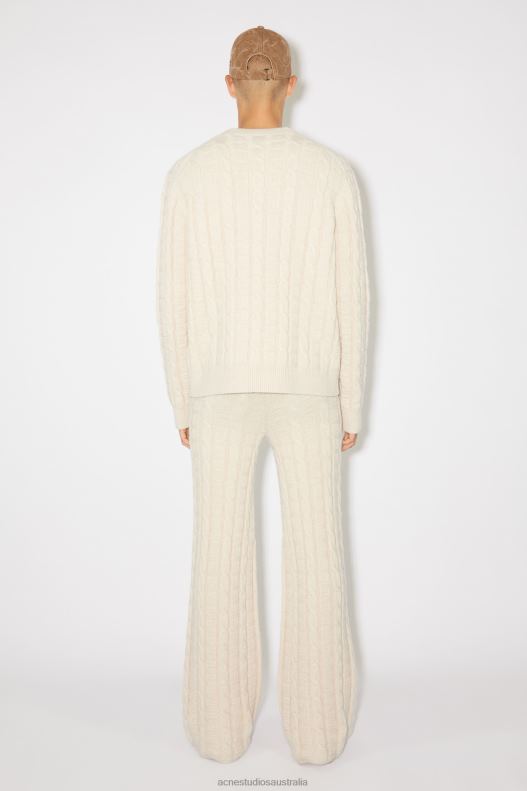 Cable wool trousers Unisex Oatmeal Melange Acne Studios R66LJ1058 Apparel