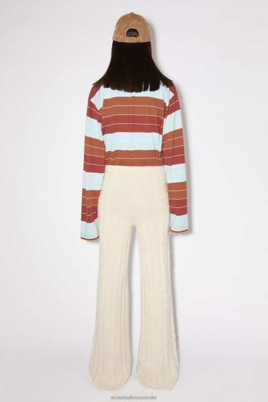 Cable wool trousers Unisex Oatmeal Melange Acne Studios R66LJ319 Apparel