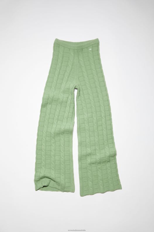 Cable wool trousers Unisex Sage Green Acne Studios R66LJ1055 Apparel