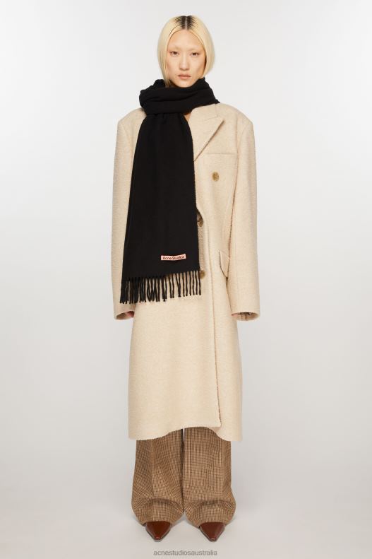 Cashmere fringe scarf - Narrow Black Acne Studios R66LJ518 Accessories