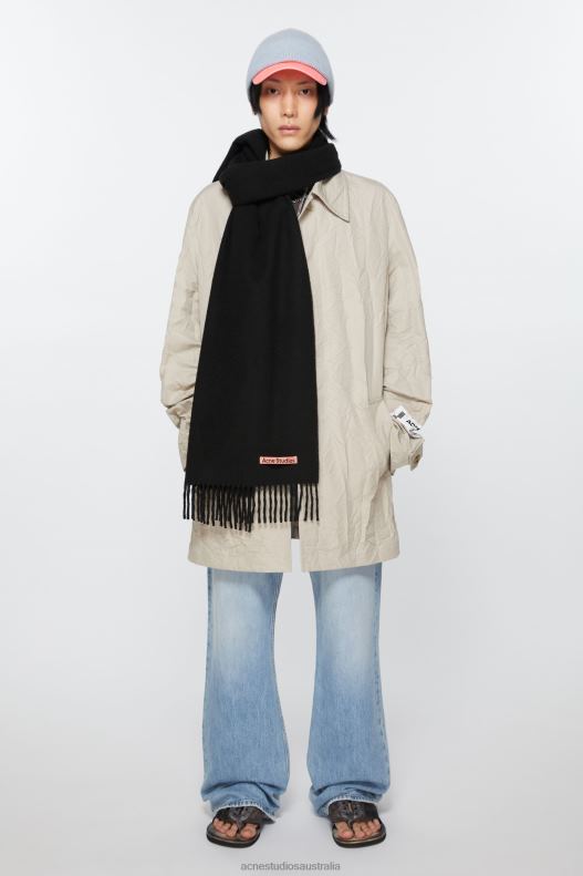 Cashmere fringe scarf - Narrow Black Acne Studios R66LJ518 Accessories