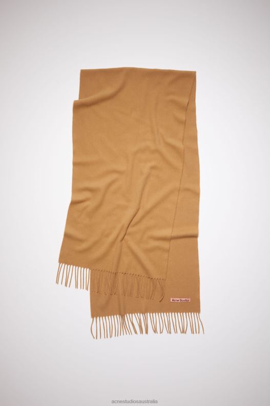 Cashmere fringe scarf - Narrow Dark Camel Acne Studios R66LJ695 Accessories