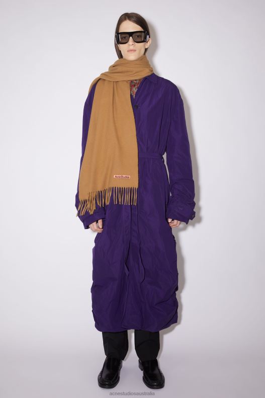 Cashmere fringe scarf - Narrow Dark Camel Acne Studios R66LJ695 Accessories