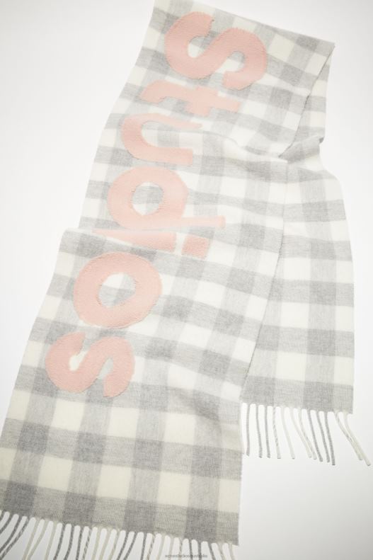 Check logo scarf Grey/Pink Acne Studios R66LJ609 Accessories