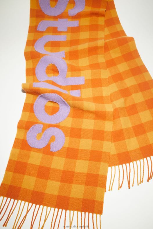 Check logo scarf Orange/Lilac Purple Acne Studios R66LJ777 Accessories