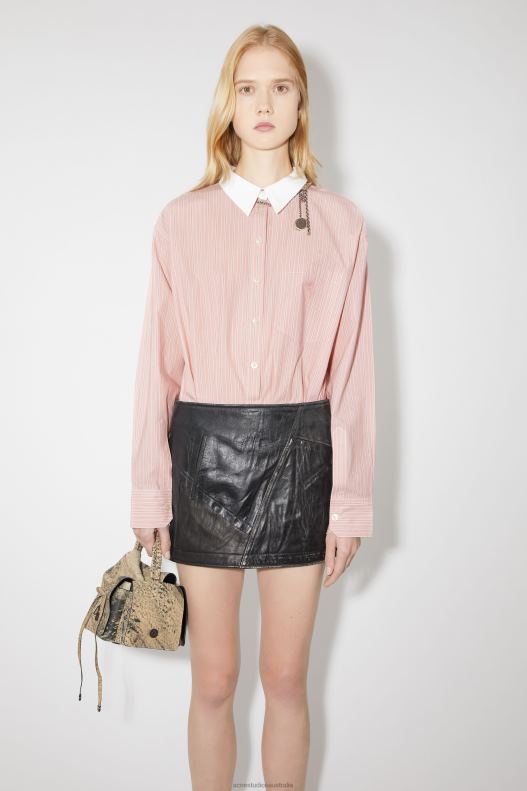 Classic long sleeved shirt Salmon Pink/White Acne Studios R66LJ193 Apparel