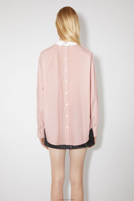 Classic long sleeved shirt Salmon Pink/White Acne Studios R66LJ193 Apparel