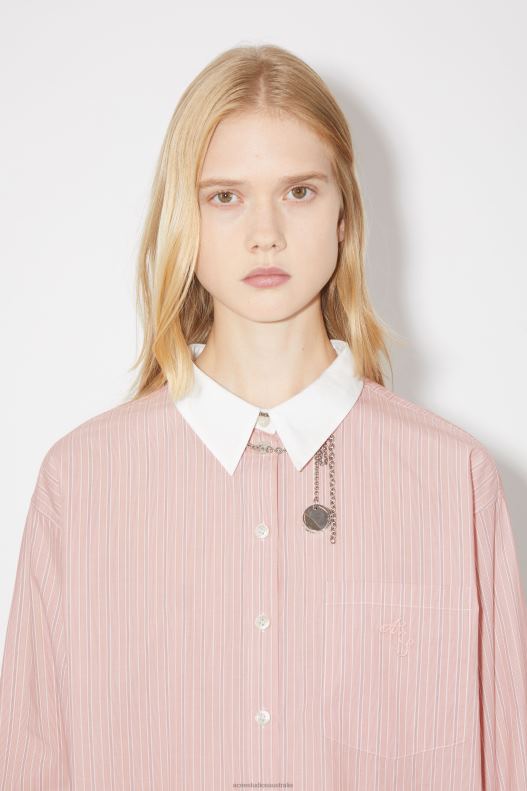 Classic long sleeved shirt Salmon Pink/White Acne Studios R66LJ193 Apparel