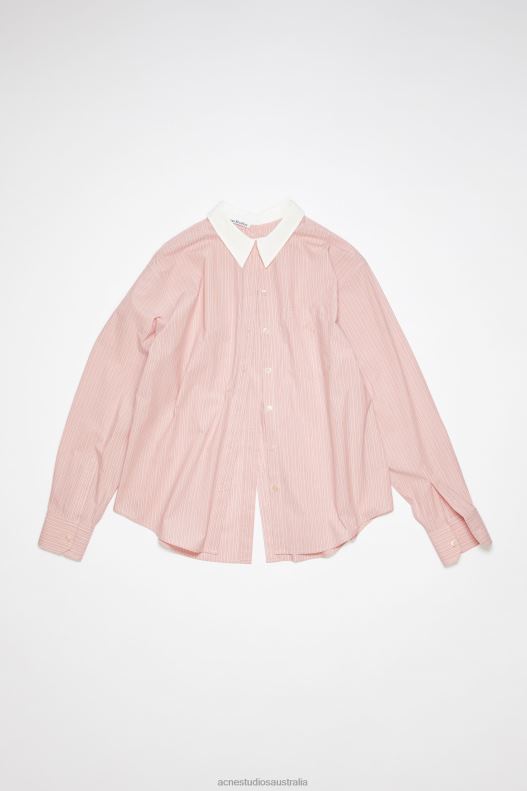 Classic long sleeved shirt Salmon Pink/White Acne Studios R66LJ193 Apparel