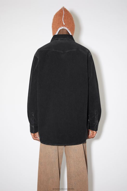 Corduroy button-up shirt Black Acne Studios R66LJ1005 Apparel