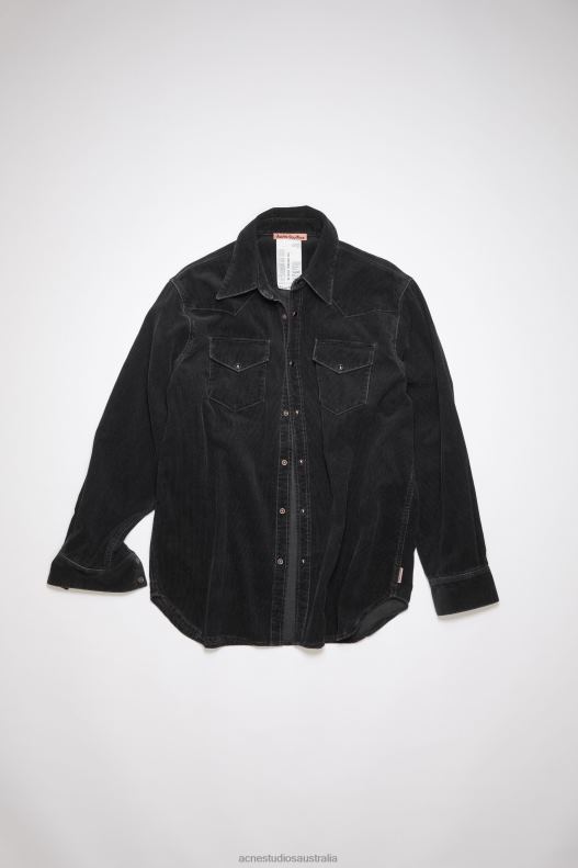 Corduroy button-up shirt Black Acne Studios R66LJ1005 Apparel