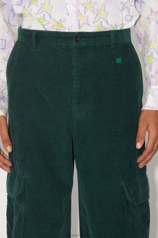 Corduroy cargo trousers Unisex Night Green Acne Studios R66LJ1052 Apparel