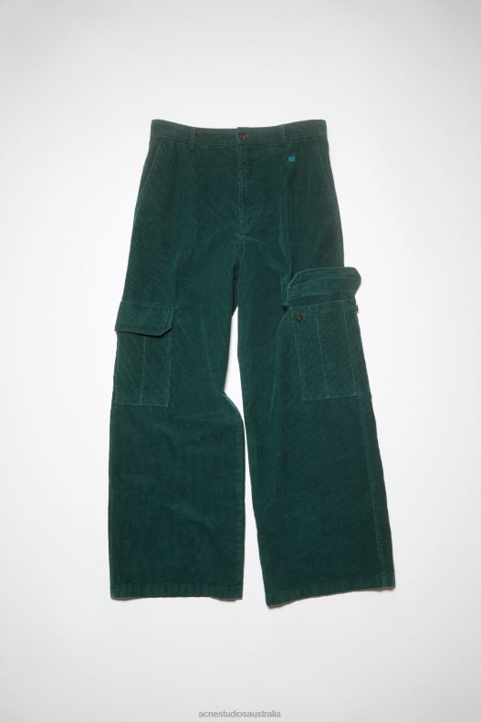 Corduroy cargo trousers Unisex Night Green Acne Studios R66LJ1052 Apparel