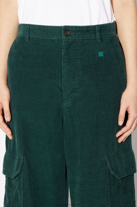 Corduroy cargo trousers Unisex Night Green Acne Studios R66LJ313 Apparel