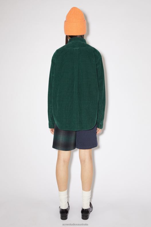 Corduroy overshirt Unisex Night Green Acne Studios R66LJ22 Apparel