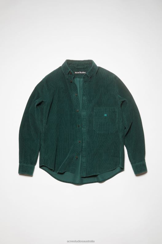 Corduroy overshirt Unisex Night Green Acne Studios R66LJ22 Apparel