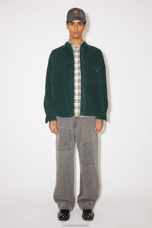 Corduroy overshirt Unisex Night Green Acne Studios R66LJ900 Apparel