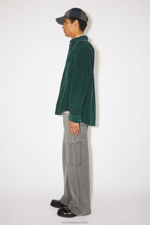 Corduroy overshirt Unisex Night Green Acne Studios R66LJ900 Apparel