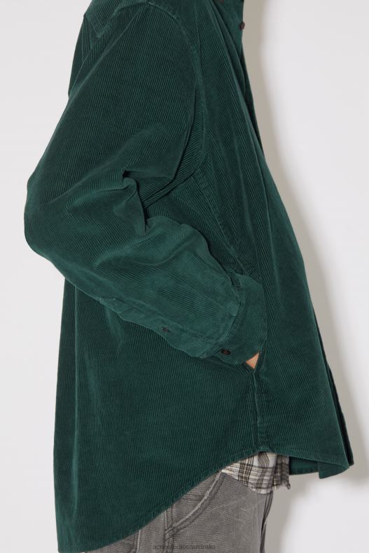 Corduroy overshirt Unisex Night Green Acne Studios R66LJ900 Apparel