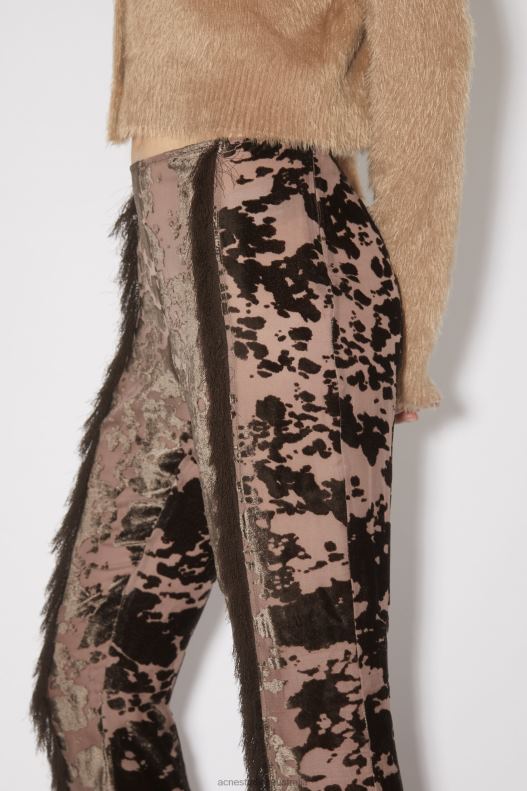 Cow print trousers Runway Show Chocolate Brown Acne Studios R66LJ324 Apparel