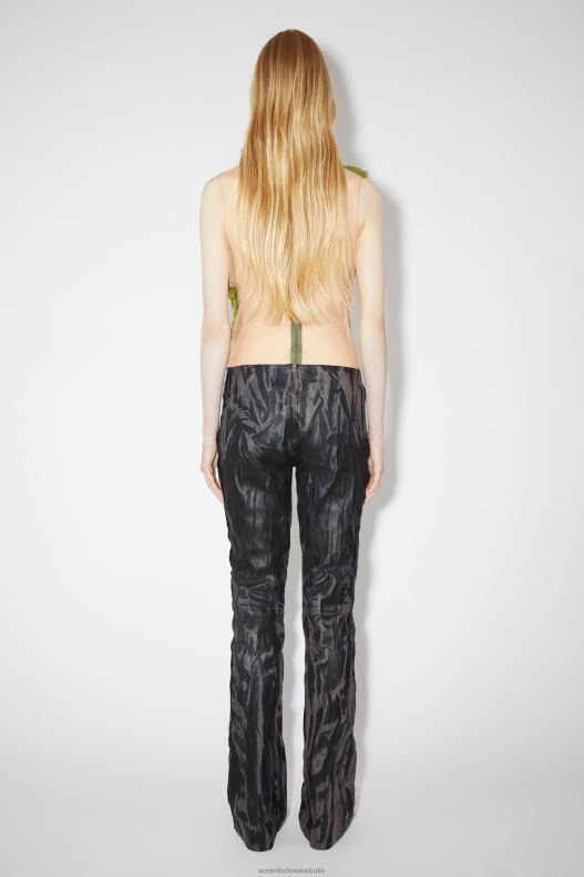 Creased leather trousers Runway Show Black/Beige Acne Studios R66LJ325 Apparel