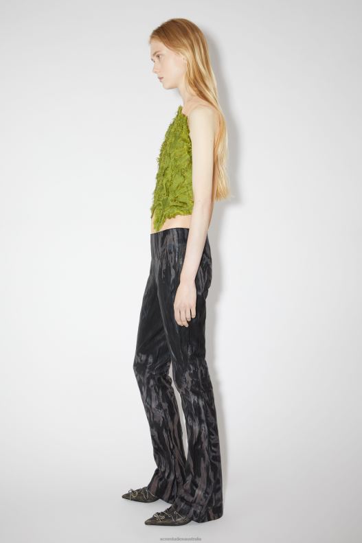 Creased leather trousers Runway Show Black/Beige Acne Studios R66LJ325 Apparel