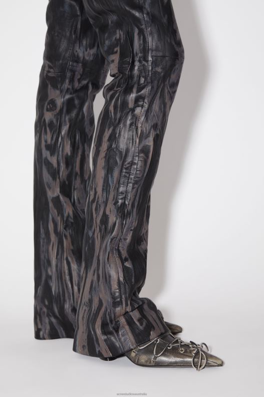 Creased leather trousers Runway Show Black/Beige Acne Studios R66LJ325 Apparel