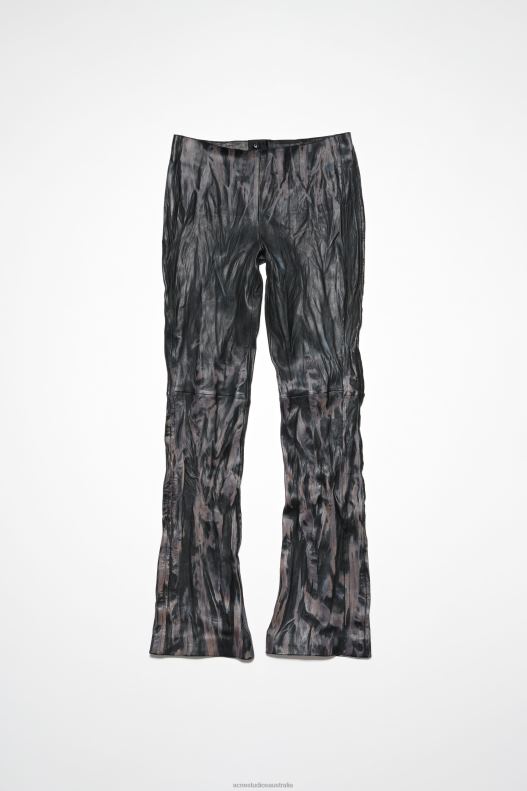 Creased leather trousers Runway Show Black/Beige Acne Studios R66LJ325 Apparel