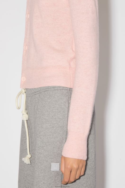 Crew neck cardigan Faded Pink Melange Acne Studios R66LJ90 Apparel