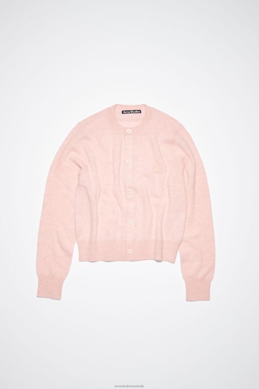 Crew neck cardigan Faded Pink Melange Acne Studios R66LJ90 Apparel