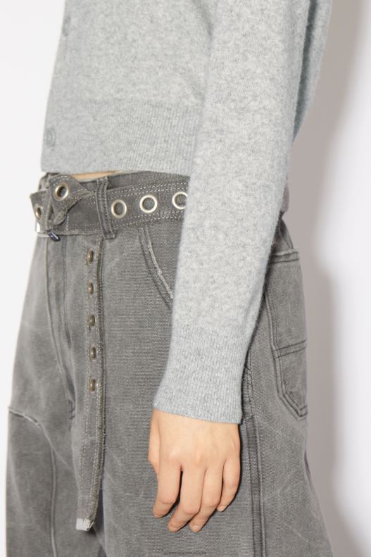 Crew neck cardigan Light Grey Melange Acne Studios R66LJ80 Apparel