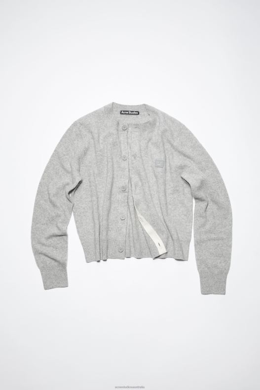 Crew neck cardigan Light Grey Melange Acne Studios R66LJ80 Apparel