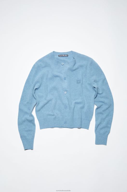 Crew neck cardigan Steel Blue Melange Acne Studios R66LJ78 Apparel