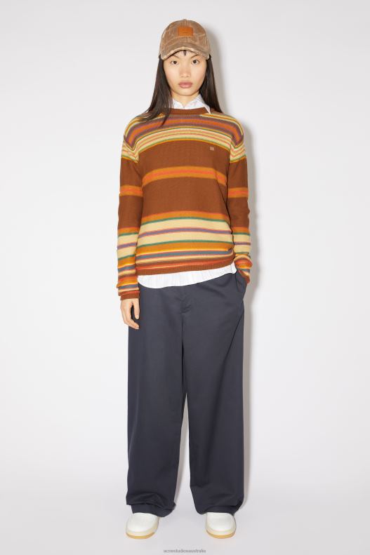 Crew neck knit jumper Unisex Cinnamon Brown/Multi Acne Studios R66LJ85 Apparel