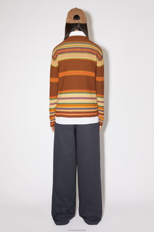 Crew neck knit jumper Unisex Cinnamon Brown/Multi Acne Studios R66LJ85 Apparel