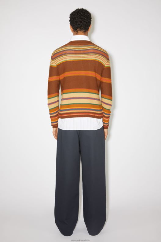 Crew neck knit jumper Unisex Cinnamon Brown/Multi Acne Studios R66LJ930 Apparel