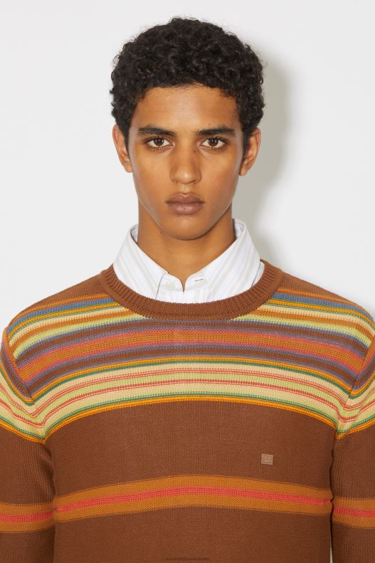 Crew neck knit jumper Unisex Cinnamon Brown/Multi Acne Studios R66LJ930 Apparel